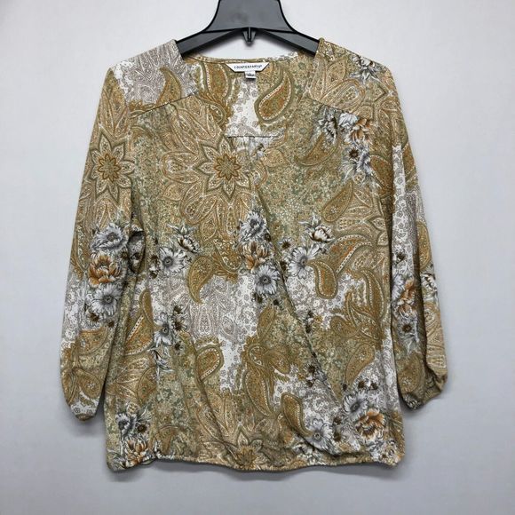 Counterparts Women Blouse Top Shirt Size Large Floral Polyester B236 -10 - Picture 1 of 13